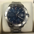 W#014 Men’s stainless steel TAG Heuer watch 43mm aquaracer chrono automatic cay2112 box/books $2250.00 